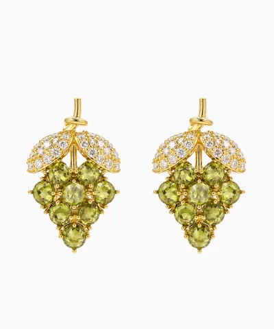 Luxury Velvet Vine Earrings for Women - where golden leaves meet the last violet light of summer