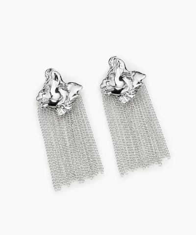 The Silver Rain — flowing silver strands cascading like midnight rain through the quiet soul of the VAGO Botanic Garden Collection.